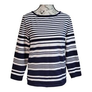 LRL Nautical Breton‎ Stripe Top – Classic Coastal Navy & White L